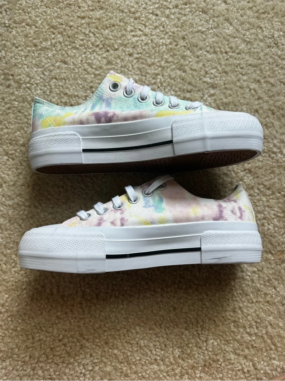 Time and Tru Women's Low-Top Platform Sneakers - Pastel Tie-Dye